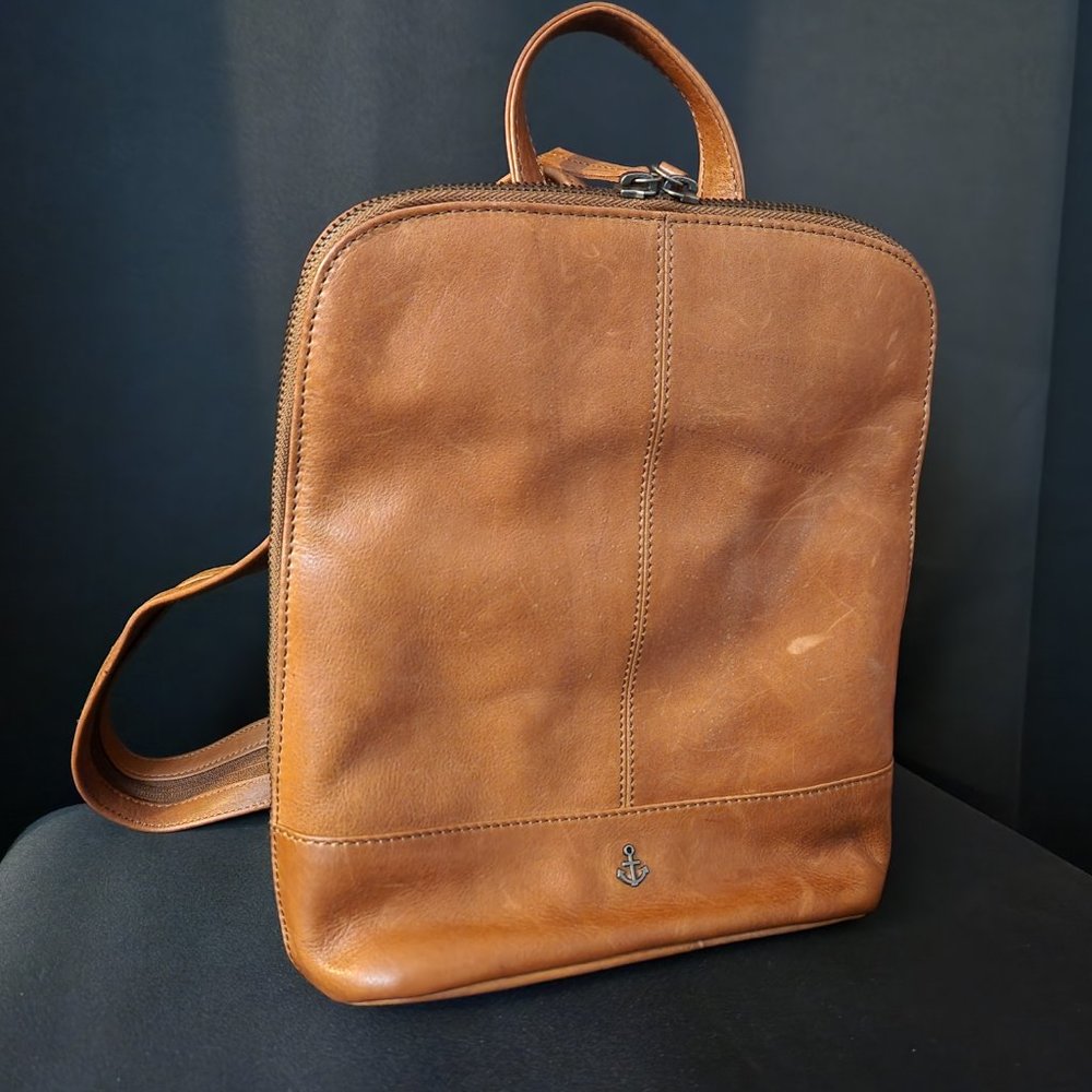 Harbour 2nd Beautiful Cognac Leather Sling Crossbody Backpack